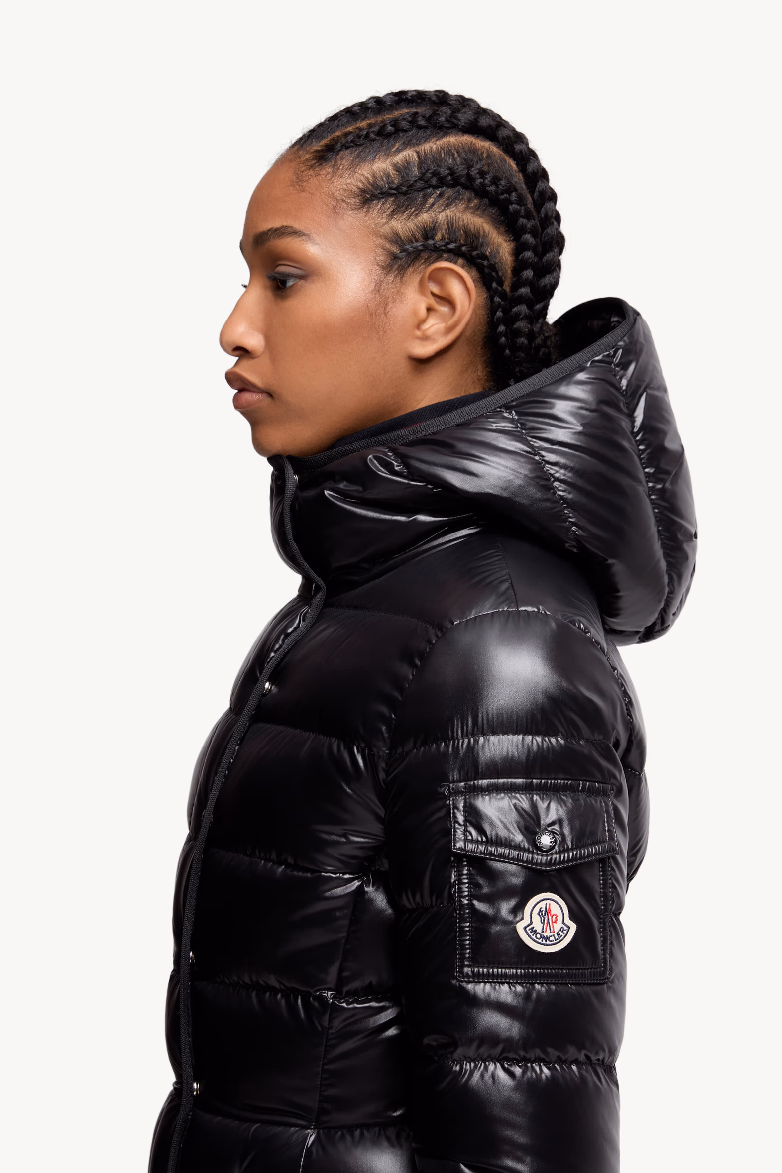 Barante Hooded Short Down Jacket Women Black Moncler 4
